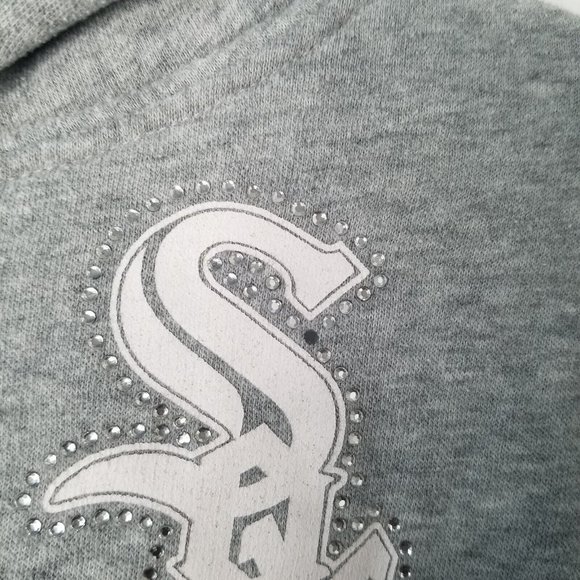 Pink Victoria’s Secret Gray White Sox Baseball Full Zip Hoodie Large - Picture 13 of 14